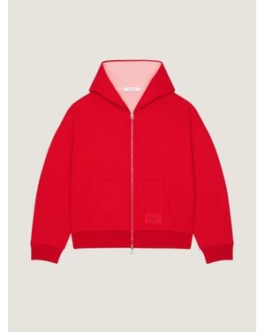 Givenchy Felpa con cappuccio Couture Seam con zip in scuba - Rosso