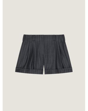 Givenchy Short a righe con doppia piega in lana - Blu