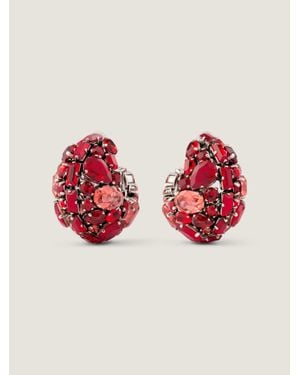 Givenchy Bold Crystals Clip Earrings - Natural