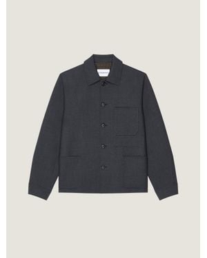 Givenchy Overshirt in lana con rovescio a quadri - Blu