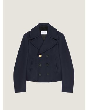 Givenchy Cropped Pea Coat - Blue