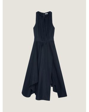 Givenchy Asymmetric Poplin Maxi Dress With Bow - Blue