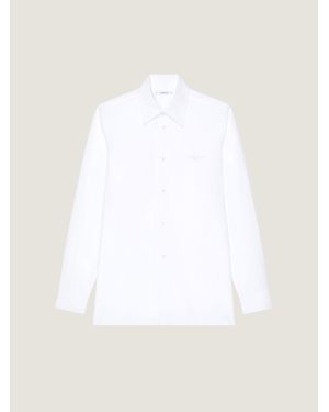 Givenchy Camicia in popeline con ricamo Paris - Bianco