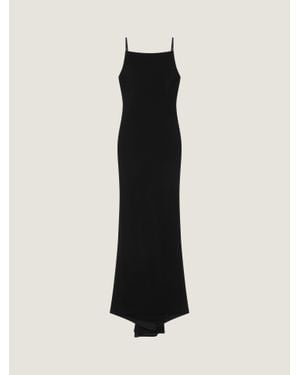 Givenchy Spaghetti-Strap Back-Drape Maxi Dress - Black
