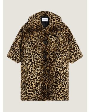 Givenchy Manteau long en fausse fourrure léopard - Multicolore
