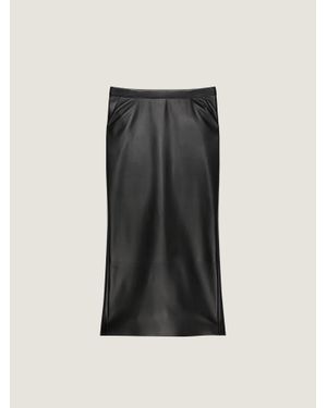 Givenchy Leather Low-Waist Midi Skirt - Black