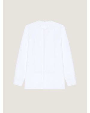 Givenchy Collarless Tuxedo Shirt - White