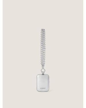 Givenchy Clutch da sera micro in pelle metallizzata con catena - Neutro