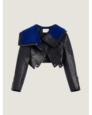 Givenchy Cropped Biker Jacket - Blue