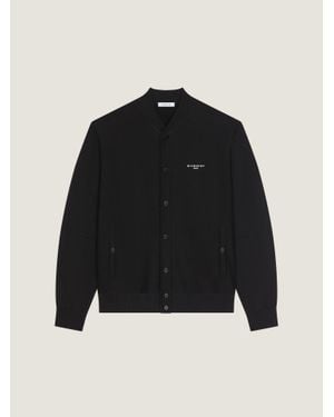 Givenchy Couture Seam Cardigan In Fleece Embroidered Paris - Black