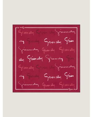 Givenchy Carré piccolo in seta con firma - Rosso