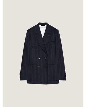 Givenchy Double-Breasted Striped Jacket - Blue