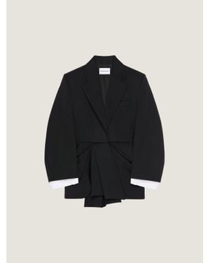 Givenchy Single-Breasted Draped Jacket - Blue
