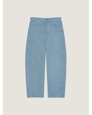 Givenchy Couture Seam Light Jeans With Striped Reverse - Blue