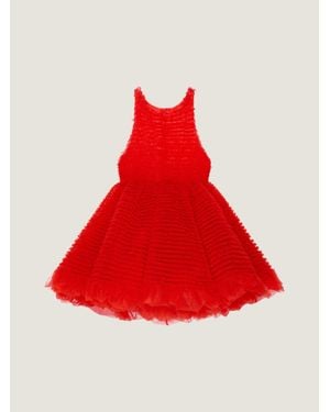 Givenchy Mini Babydoll Dress With Nylon Frills - Red