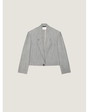Givenchy Single-Breasted Cropped Jacket - Grey