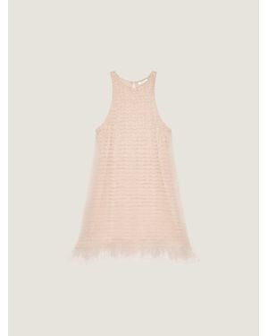 Givenchy Mini Dress With Nylon Frills - Natural