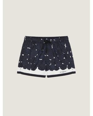 Givenchy Short da mare con stampa Pompom - Blu
