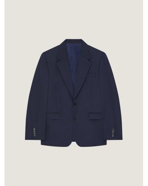 Givenchy Veste regular simple boutonnage en laine - Bleu