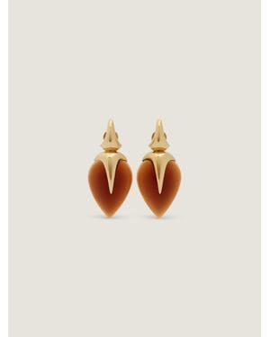 Givenchy Boucles d'oreilles Heartwood en métal et résine - Blanc