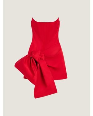 Givenchy Abito bustier mini in satin con fiocco - Rosso