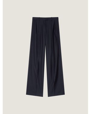 Givenchy Double Pleat Striped Pants - Blue