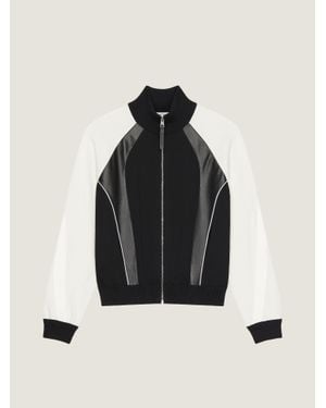 Givenchy Bi-Material Blouson With Paris Embroidery - Black