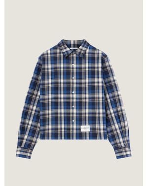 Givenchy Cropped Checked Shirt - Blue