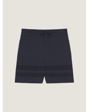 Givenchy Knitted Shorts With Mesh Details - Blue