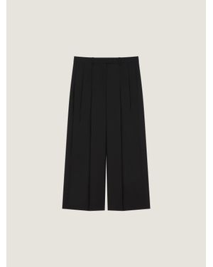 Givenchy Cropped Double Pleat Trousers - Black