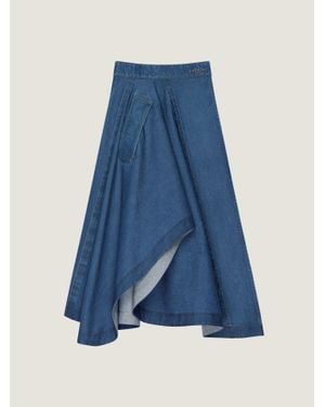 Givenchy Long Asymmetric Skirt - Blue