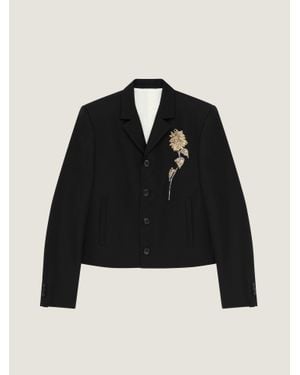 Givenchy Embellished Single-Breasted Cropped Jacket - Black