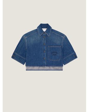 Givenchy Cropped Cocoon Shirt - Blue