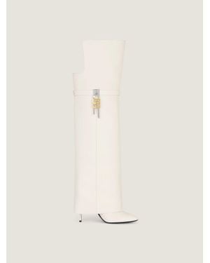 Givenchy Cuissardes Shark Lock Stiletto en cuir nappa - Blanc