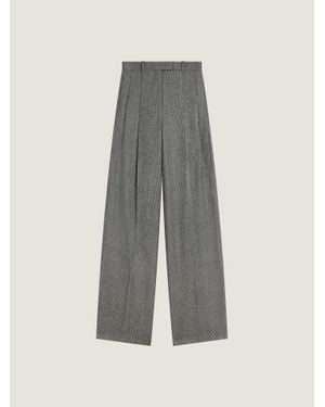 Givenchy Double Pleat Checked Pants - Gray