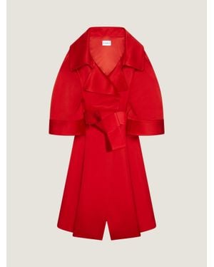 Givenchy Long Cocoon Coat - Red