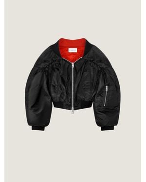 Givenchy Off-The-Shoulder Cropped Bomber - Black