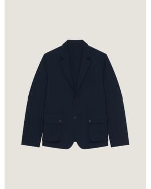 Givenchy Deconstructed Jacket With Paris Embroidery - Blue