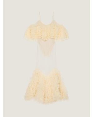 Givenchy Abito lungo con volant in maglia ultra fine - Neutro