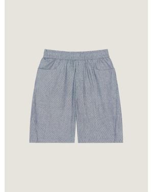 Givenchy Couture Seam Striped Bermuda Shorts - Blue