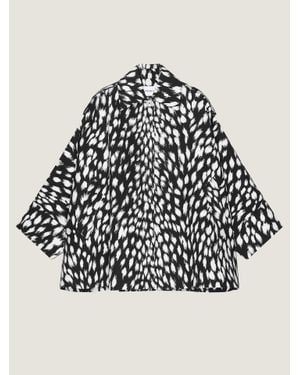 Givenchy Trench corto Cocoon in cotone con stampa animalier - Nero