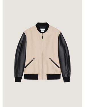 Givenchy Mix Material Blouson With Paris Embroidery - Natural