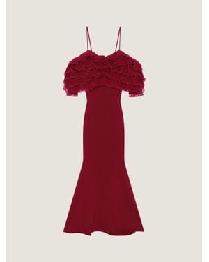 Givenchy Long Ruffled Dress - Red