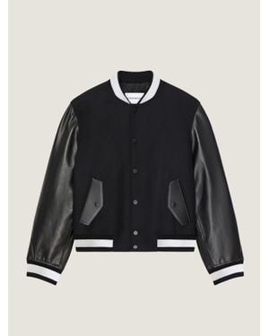 Givenchy Mix Material Blouson With Paris Patch - Black