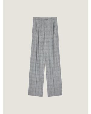 Givenchy Pantalon double plis à carreaux en laine - Gris