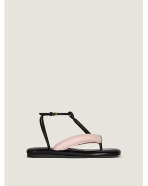 Givenchy Boudoir Bicolor Thongs In Nappa Leather - Natural