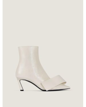 Givenchy Twisted Ribbon Ankle Boots - Natural