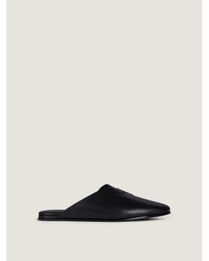 Givenchy Label Flat Mules - Black