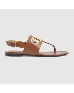 Gucci Sandalia De Dedo Con Horsebit Para Mujer, Talla - Marrón