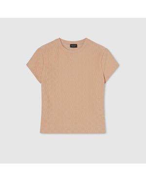 Gucci Gg Jersey Jacquard T-Shirt - Natural